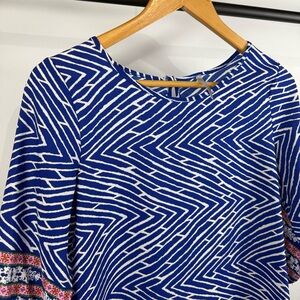 Flamingo Woman's Blue & White Printed Dress Size Small